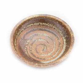 Soy Sauce Dish Brown Swirl 2.5x8.2cm